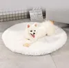 플러시 개 침대 매트 따뜻한 푹신한 둥근 강아지 크레이트 상자 패드 안티 슬립 방수 바닥 부드러운 편안한 애완 동물 개집 매트