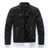 Herenleer Faux Winter Motorfiets PU Jacket Men Vintage Fleece Warm multi-pocket jas mannelijke ritsjacks Autumn Outwar Jackets 221006