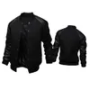 Chaquetas para hombre Otoño Invierno Venta Chaqueta de béisbol para hombre Bolsillos grandes y mangas de cuero Chaqueta deportiva informal con cuello levantado 221006