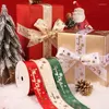 Christmas Decorations 2022 Polyester Printing Decoration Grosgrain Ribbons DIY Navidad Xmas Party Wrapping Decor Supplies Material Year