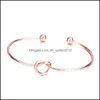 Bracelet réglable Love Knot Bangle Bracelet pour femmes filles manchette ouverte bracelets amis cadeau en gros 52 J2 Drop Delivery 2021 Jewelr Dhh2X