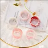 Band Rings Korea Aesthetic Colourf Resin Acrylic Band Rings Set For Women Geometric Round Girl Temperament Jewelry Gifts 87 D3 Drop D Dhvgv