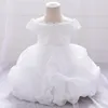 Девушка платья рождественские элегантные платье принцессы высококачественные детские вечеринка для детского повседневного шифонового белого 0-5 лет одежда для девочек
