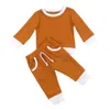 Ensembles de vêtements Citgeett Automne 0 4Y Toddler Bébé Garçons Filles nés Enfants Côtelé Tricoté À Manches Longues T-shirts Pantalons Survêtements Printemps 221007