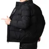 Mode coréenne hommes coton rembourré vestes bouffante hommes Streetwear fente coupe col montant tendances nouveaux hommes chaud épaissir