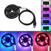 Tiras de luces LED RGB de 5V, 5m, 10m, Control remoto USB, luces SMD, cinta de retroiluminación para TV, decoración de vacaciones, PCB negro de 0,5/1/2/3m