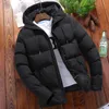 Automne Manteaux Hommes Coton Rembourré Veste De Mode Vêtements Chaud À Capuche Streetwear Solide Couleur Puffer Veste Tout Neuf