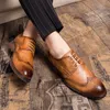 Plain brogue oxford shoes carved punch men's lace up simple fashion formal casual shoes large sizes 38-47