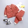 Set di abbigliamento Inverno i bambini mantengono vestiti caldi per ragazzi ragazzi ragazzi addensare pantaloni per giacca di cotone 2 pezzi/set da set di piste casual neonate 221007