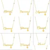 Colares pendentes mulheres tit￢nio a￧o twee constela￧￵es de letra de pingente de pingente 12 colares de signo de zod￭aco AMET Gold/Sier Colors Jew Dhw2q