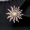 Broches lindos amarelo rosa zirconia snowflake pins de inverno casamento buquê de cristal vestido de broche jóias femininas femininas presente