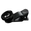 3in1 Fisheye Phone Lens 0.67X Wide Angle Zoom Fish Eye Macro Lenses Camera Kits With Clip On The Phone For Smartphone