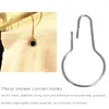 Curtain 20PCS Hook Rings Metal Hanging Clip For Bathroom Shower Rods Glide Roller Holder Home Accessories