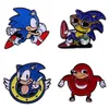 Sonic Cartoon Brooch Party Creative Animation Metal Metal Monicel Decoration Pin Buckle Animation Accessories