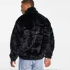 Pullover Y2K Männer Fleece Hoodie Pullover Mode Zip-up Stehkragen Solide Pullover Herbst Winter Warme Herren Kleidung Casual lose Woolen Tops Y2210