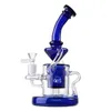 Tung bas Klein Glass Bongs Hookahs Tornado Recycler Bong Showerhead Perc Water Pipes 14mm Joint Dab Rigs Oil Rig With Bowl WP308