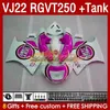 OEM Verkleidungen Tank für Suzuki RGV250 SAPC VJ22 RGVT250 RGV-250 VJ 22 160No.135 RGV RGVT 250 CC 90 91 92 93 94 95 96 RGVT-250 1990 1991 1992 1993 1995 1996 Verkleidung rosa glänzend