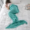 Coperta REGINA Kid Crochet Mermaid Tail Super Soft Maglia Bambini Per Divano Letto Cashmere Feel Girl Warm 221007