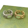 Vintage Winding Interlocking Letter Rings Golden Silver Ring Designer Kvinnor Öppen storlek Anello Personlighetsmycken med Box251W