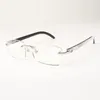 Lunettes de soleil Buffs montures de lunettes 35012 avec matériel C qui est des bâtons de cornes de buffle hybrides naturelles plates MFOT