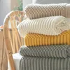 Blanket 3D Knitted With Tassel Solid Color Sofa Cover Nordic Home Decor Throw For Bed Portable Breathable Shawl 221007