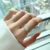 High carbon diamond designer Band Rings for women S925 Sterling silver Ring Ice cut square heart-shaped snow zircon Wedding proposal party ring top jewelry