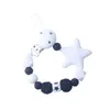 Bomboniera per bambini Clip per ciuccio Perline in silicone Clip a stella Porta succhietto carino Capezzolo per neonati Massaggiagengive Giocattoli da masticare per neonati Accessori per l'alimentazione JNB