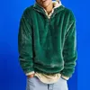 Свитеры Y2K Men Men Fleece Fleem Hoodie Свитер моды на молнии воротнички Сплошные пуловки осень зимняя мужская одежда. Слушанные шерстяные топы Y2210