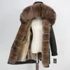 Veste d'hiver en fourrure pour femmes femmes marque manteau réel imperméable longue Parka col naturel doublure de capuche vêtements d'extérieur détachables