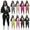 Tute firmate da donna 2022 Pantaloni sportivi a maniche lunghe Set due pezzi Uniforme da jogging Tuta sportiva Moda Lettera Stampa Abiti da baseball K390n9