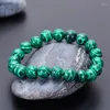 STRAND Mode Natuurlijke malachitische armband voor mannen Women Stone Bead Charmed Bracelets Bangles Yoga Sieraden Geschenken