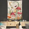 Tapisseries Tapisserie de champignons Lune et étoile Bohème Vertical Esthétique Chambre Tenture murale