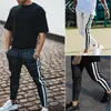 Men's Pants Mens Striped Slim Fit Tracksuit Sport Gym Skinny Jogging Joggers Sweat Trousers Causal