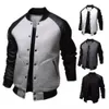 Chaquetas para hombre Otoño Invierno Venta Chaqueta de béisbol para hombre Bolsillos grandes y mangas de cuero Chaqueta deportiva informal con cuello levantado 221006