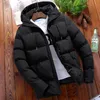 Autumn Coats Men Cotton Padded Jacket Fashion Clothing Warm Hooded Streetwear Solid Color Puffer Jacket Brand New