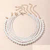 Beaded Necklaces Vintage Style Simple Pearl Chain Choker Beaded Necklace For Women Wedding Love Shell Pendant Fashion Jewelry Wholesa Dhoxt