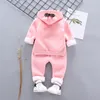 Clothing Sets Thick Warm Girls Clothing Set Winter Plush Cotton Outfit For Baby Hoodies Jacket Pants Kids Casual Suit Toddler Boy Wearing 221007