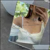 Pendanthalsband fjäril Crystal Choker -halsband för kvinnor Lång Tassel Rhinestone Weddings Jewelry Party Gift Drop Delivery 2021 DH6XQ