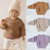 Пулвер маленьких девочек мягкий вязаный свитер для детских топ -одежды весенняя осень детские свитера Свитера детская одежда зима L221007