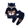 Completi di abbigliamento Completi di abbigliamento per neonate Completi di abbigliamento per bambini Ragazzi invernali Spessi cotone felpato Manica lunga Capispalla caldi Pantaloni Completi per bambini Set per 1-4 anni 221007