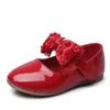 Platte schoenen Little Baby Girls Leather Bowknot Child Kids Princess Cocktail Party For Dance Wedding 2 3 4 5 6T