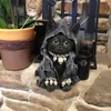 ديكور منزل آخر هالوين سحر الأسود القط كيتي النحت العشب جنوم تمثال سطح المكتب تمثال الرعب حديقة ساحة ساحة 221007