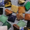 Hängen Pyramid Natural Stone Crystal Pendant Carving Process Square Quartz Turquoise Gem Agate Jewelry Drop Delivery 2021 BDESYBAG DHJ38