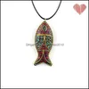 Anhänger Halsketten Hübsche Halsketten Mode Evade Fisch Ethnische Steine Vintage Platte Nepal Schmuck Handgefertigte Sanwoods Anhänger Halskette Dhwtn