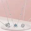 s925 Silver Love Pendant Necklace Original fit Pandora Women Jewelry Cuban Collar Chain