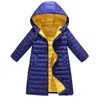 Manteau en duvet enfant fille vêtements vestes pour filles enfants automne hiver vêtements enfant à capuche mince coton-rembourré veste parka long manteau 221007