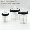 Spray Guns 10/20/30/50pcs Bulk Sale Paint Tank Mixing Cup 165/400/600ml Disposable Measuring Type H/O Quick 221007