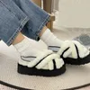 2022 Designer Women Bedroom Home wool Slides slippers Classic Luxury Fur Fluffy Furry Warm letters Sandals lady Autumn Winter Platform cross slippers Size shoe 35-43