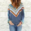 Kobiety swetry zimowe eleganckie v szyja swobodny wydrukowany kolor kolorowy sweter streewear harajuku codzienne odzież Top 221007