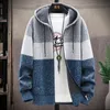 Men's Sweaters Winter Thick Cardigan Zipper Hooded Fashion Warm Slim fit Knitted Male Fleece Hoodies Coats men M-3XL 221007